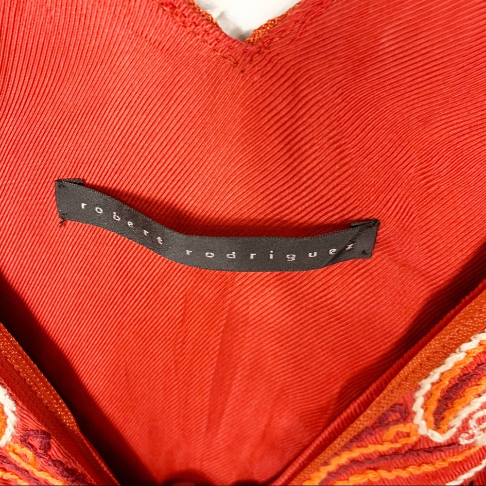 Robert Rodriguez Midi Red Embroidered Dress - Picture 4 of 8